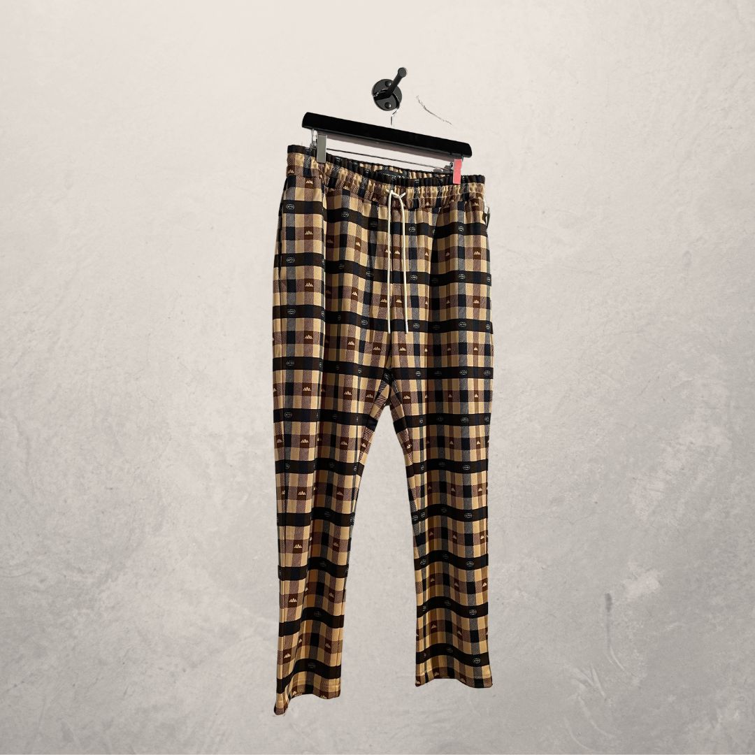 Scotch & Soda beige print track pants L- as seen on Carice van Houten