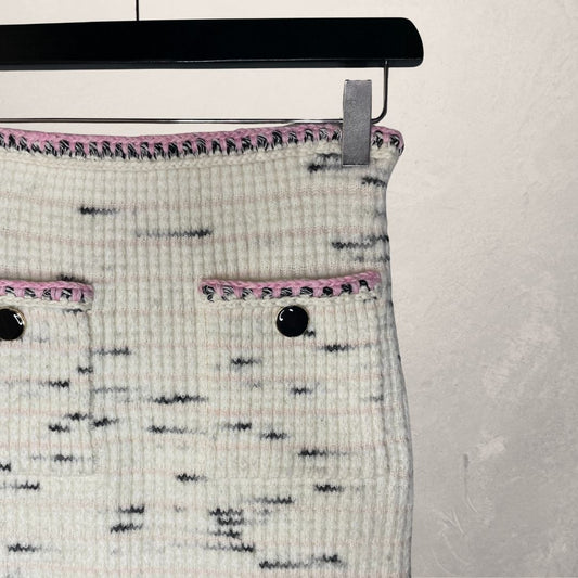 Self-Portrait white knitted mini skirt S