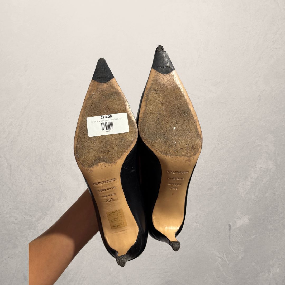 Sergio Rossi zwarte puntige hakken 38,5