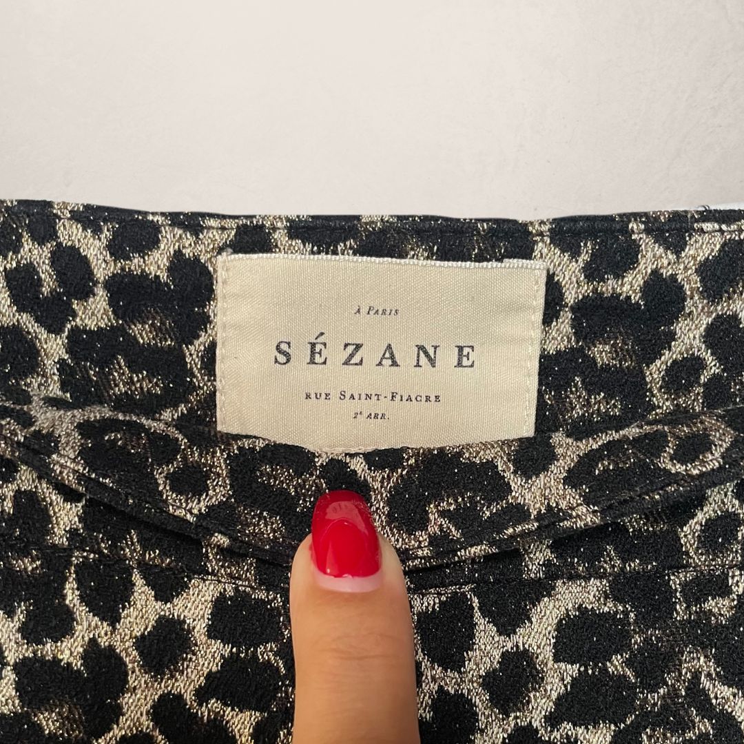 Sezane glitter leopard print pants S