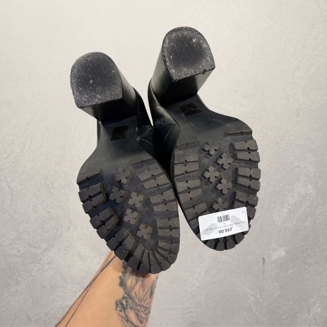 Steve Madden zwarte leren veterschoenen met hak maat 40