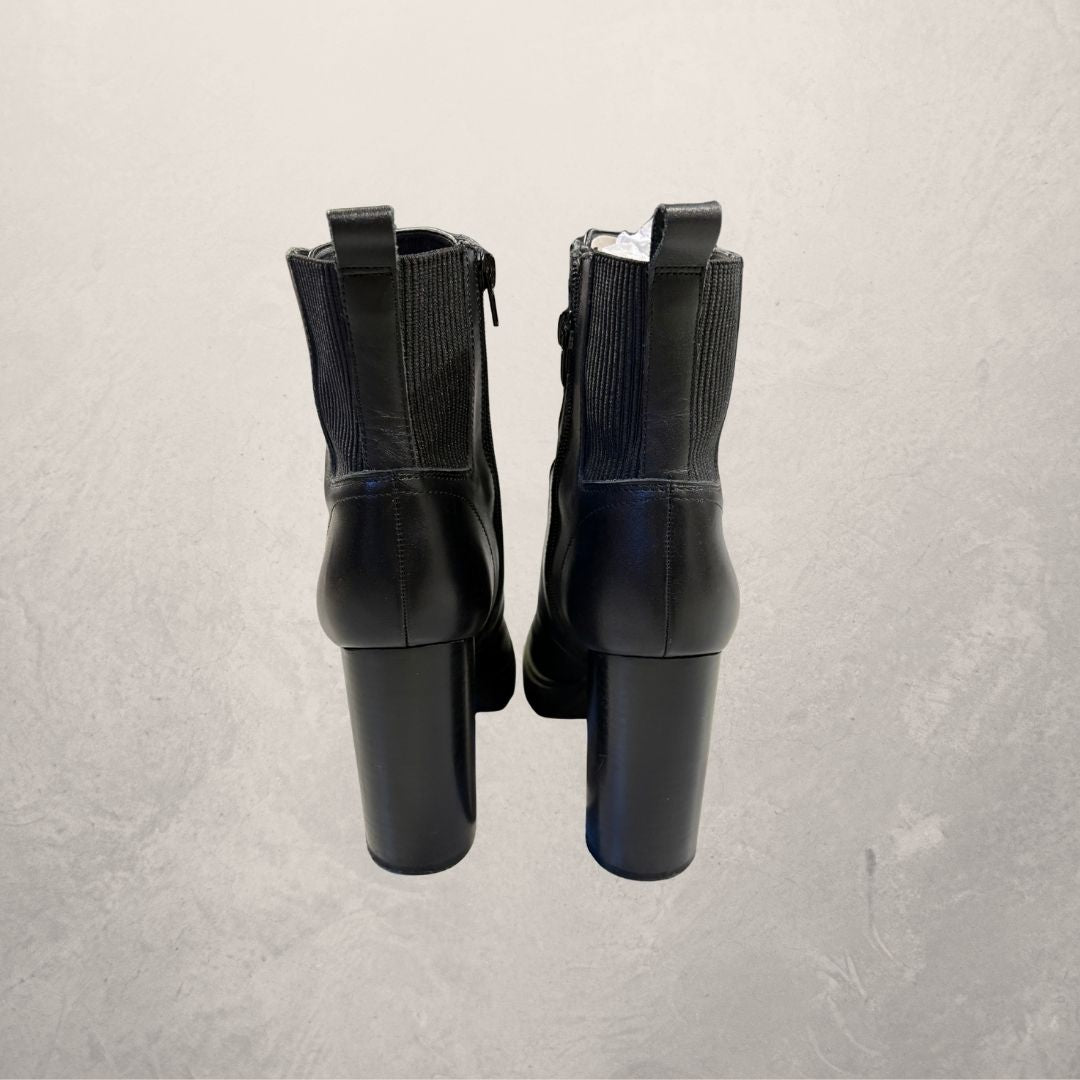 Steve Madden zwarte leren veterschoenen met hak maat 40