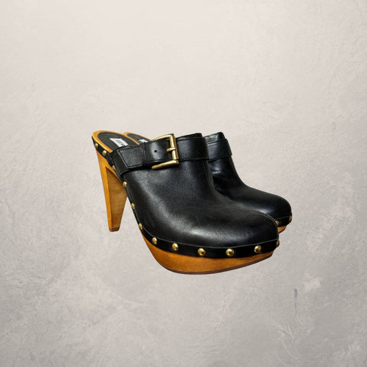 Steve Madden black high heel cloggs 37