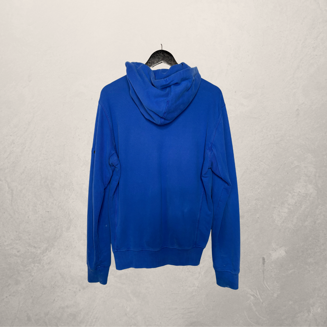 Stone Island blue full-zip 100% cotton hoodie L