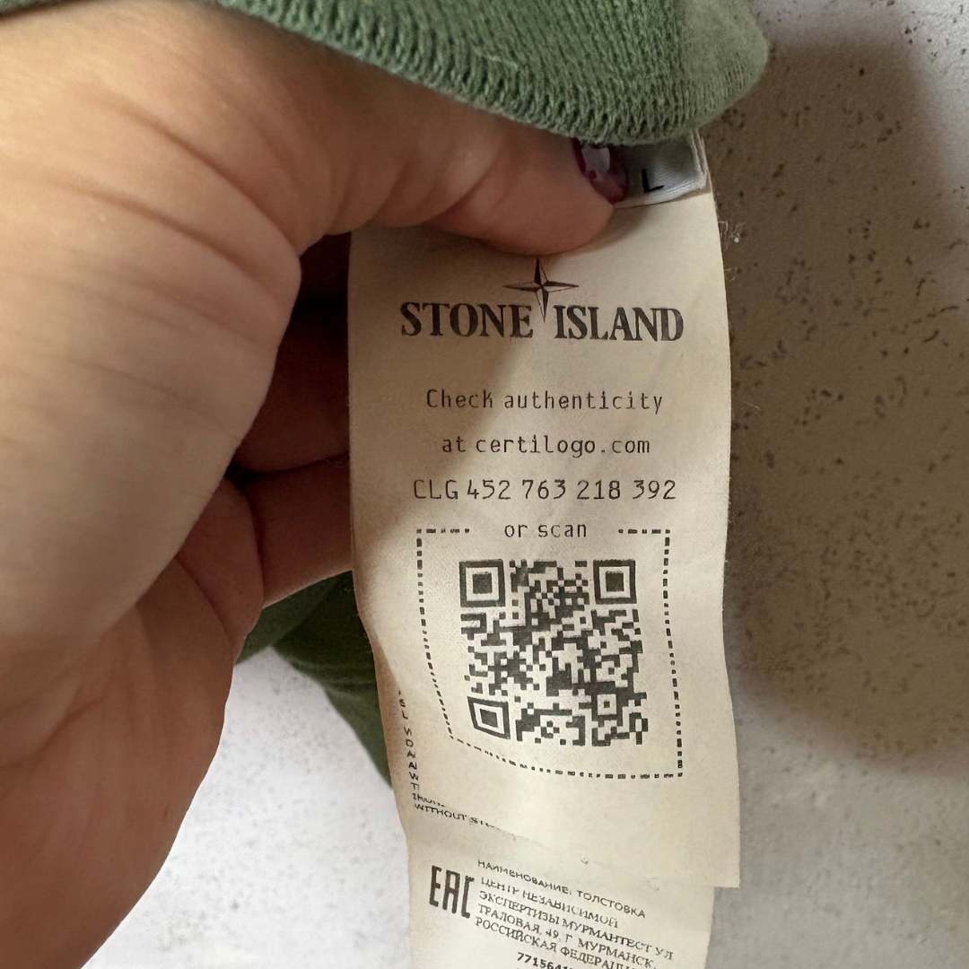 Stone Island green 100% cotton crewneck sweatshirt L