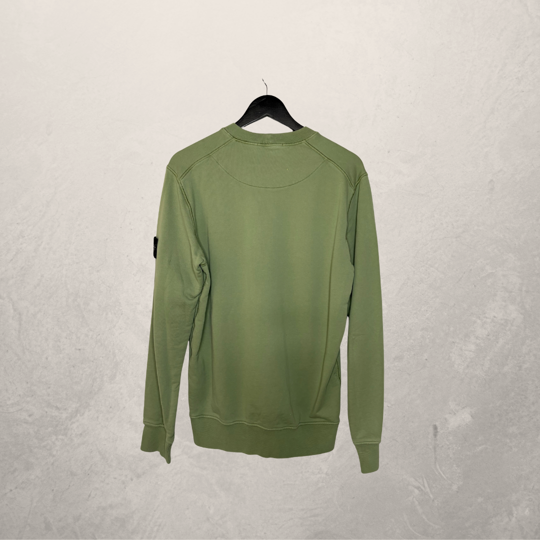 Stone Island green 100% cotton crewneck sweatshirt L