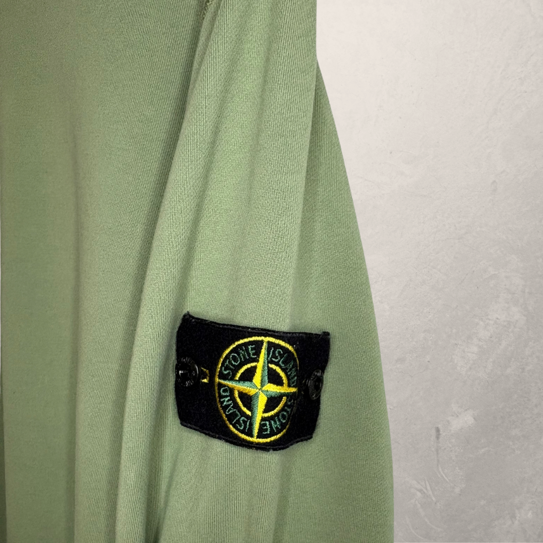 Stone Island green 100% cotton crewneck sweatshirt L