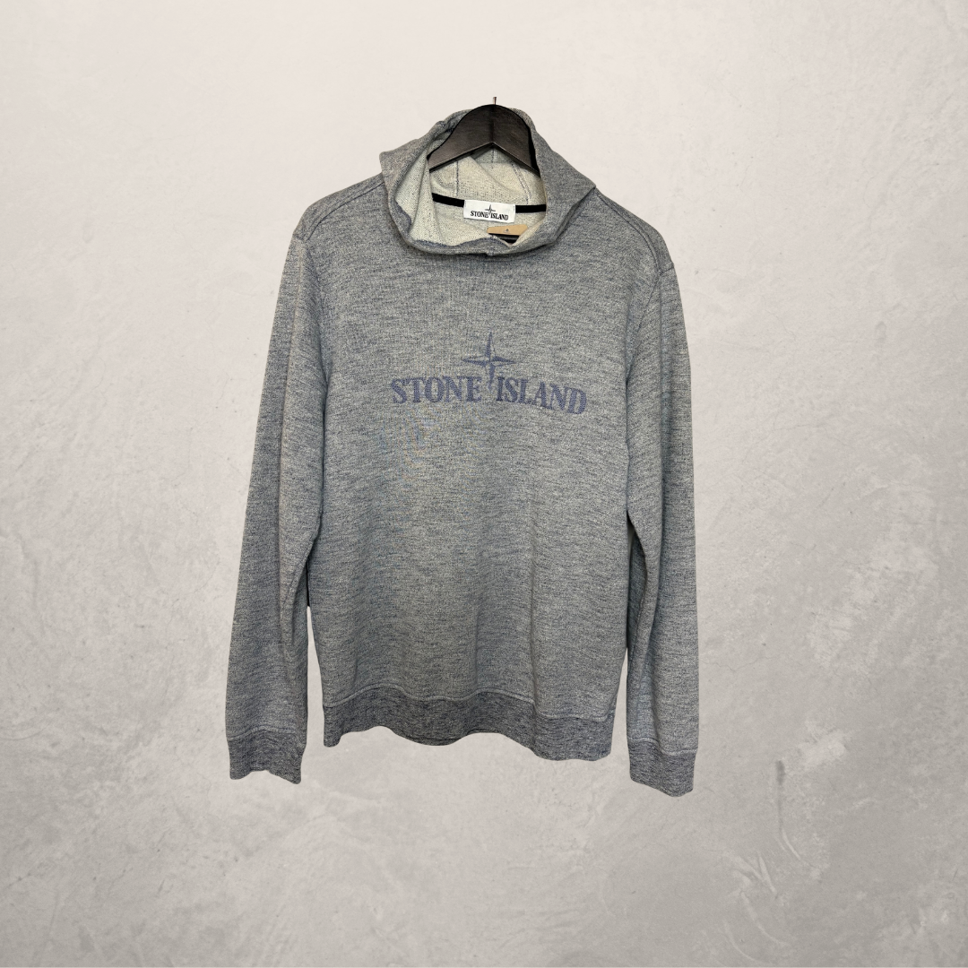 Stone Island light grey 100% cotton hoodie L