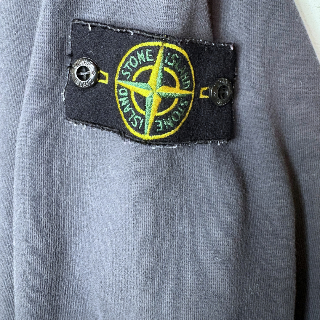 Stone Island navy 100% cotton crewneck LS shirt L