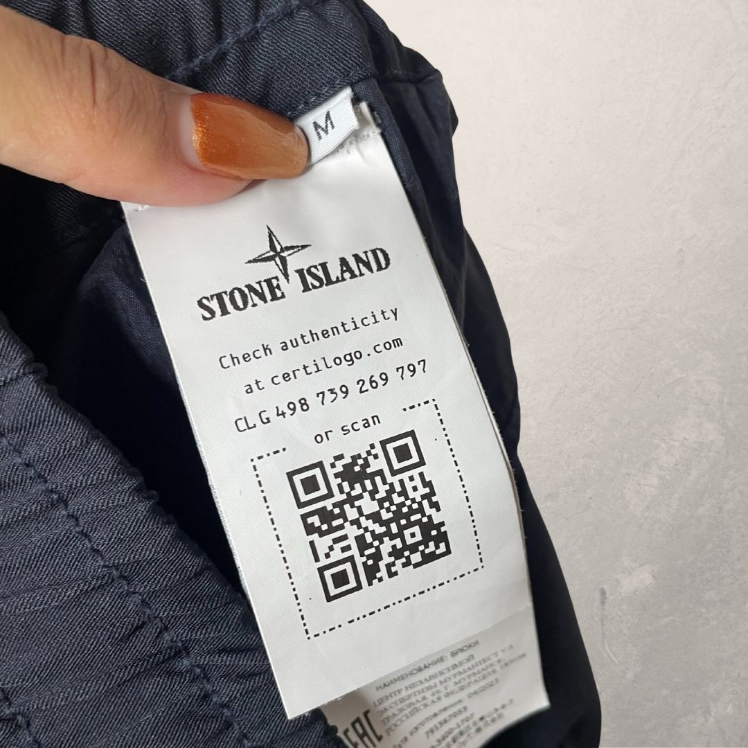 Stone Island marineblauwe nylon cargobroek nylon M