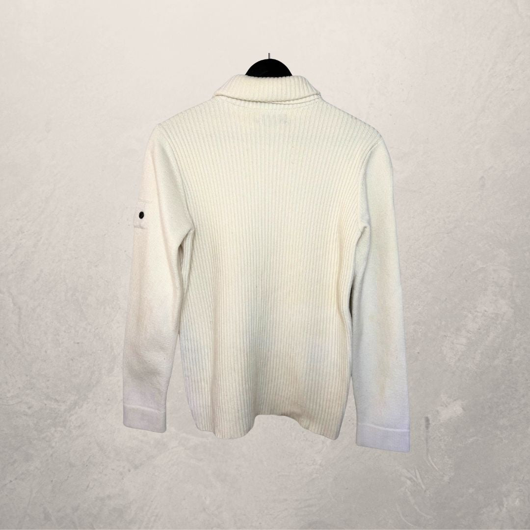 Stone Island Shadow Project wit gebreide coltrui van wol (goede staat) M