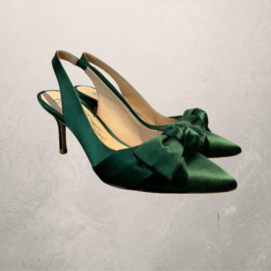 Stuart Weitzman green satin heels 39