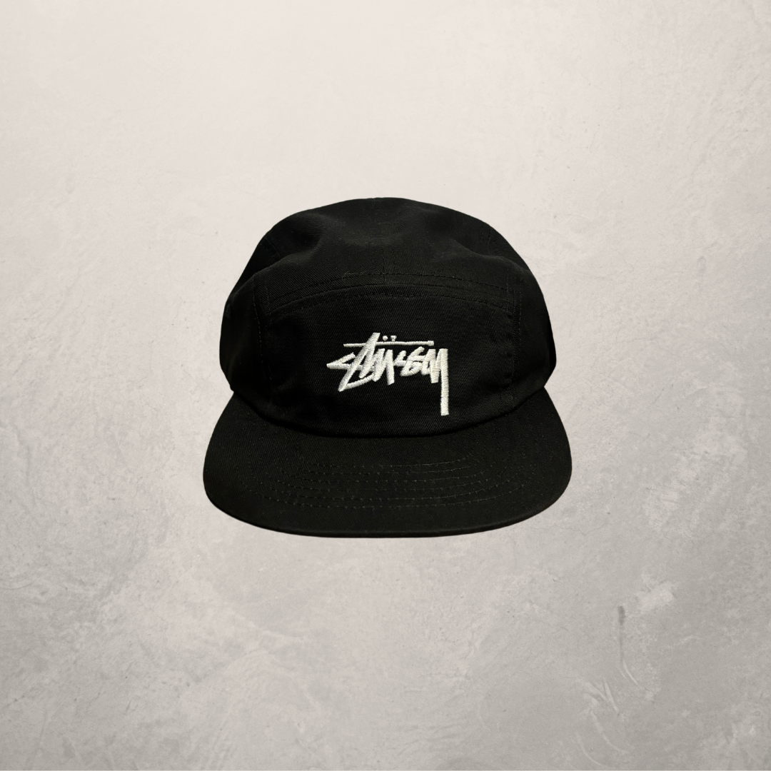 Stussy black camp stock cap OS