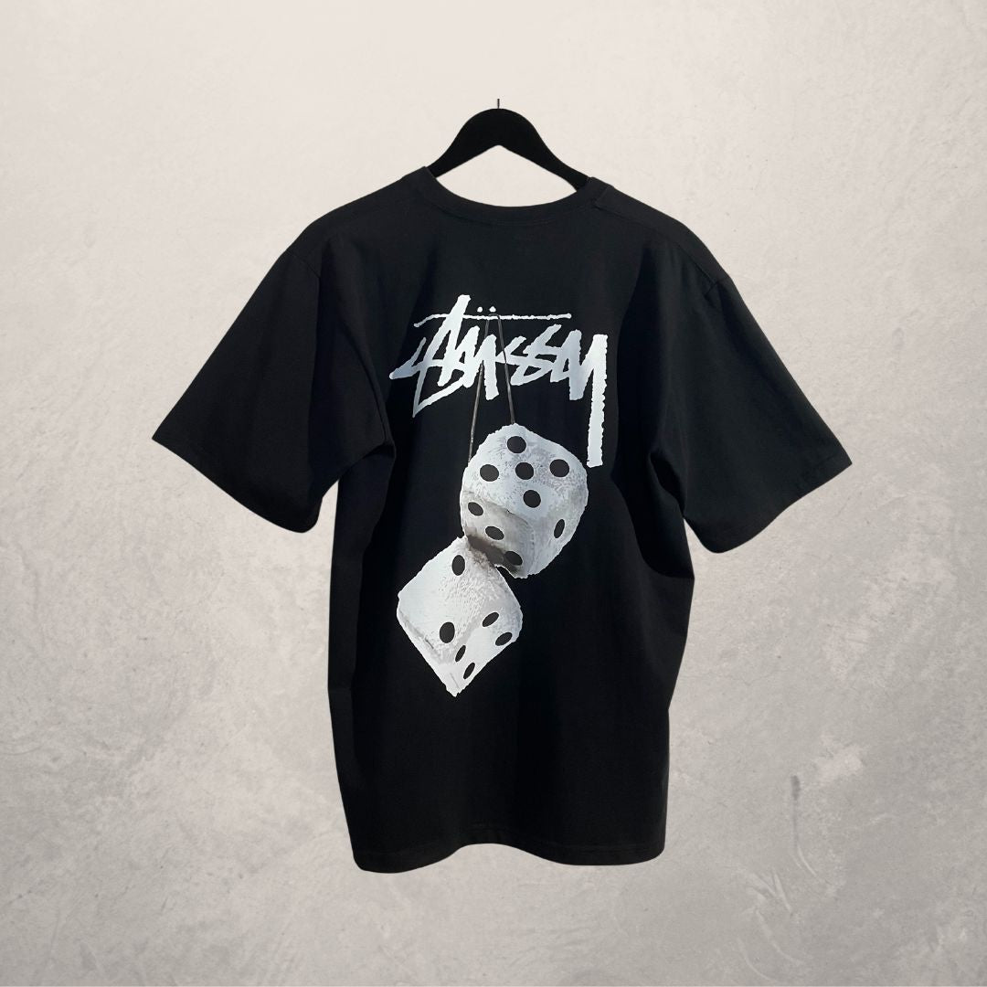 Stussy zwarte dobbelstenen t-shirt L