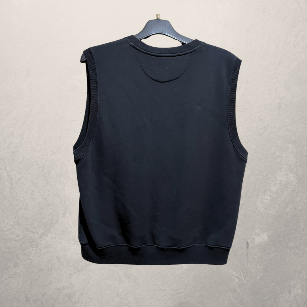 Stussy black fleece  v neck vest L