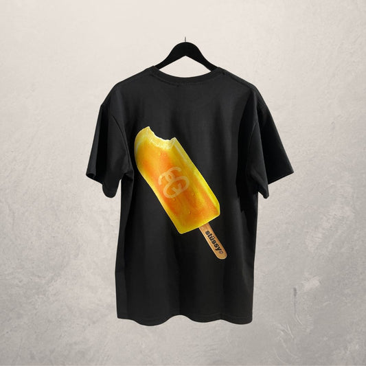 Stussy black graphic yellow popsicle t shirt L