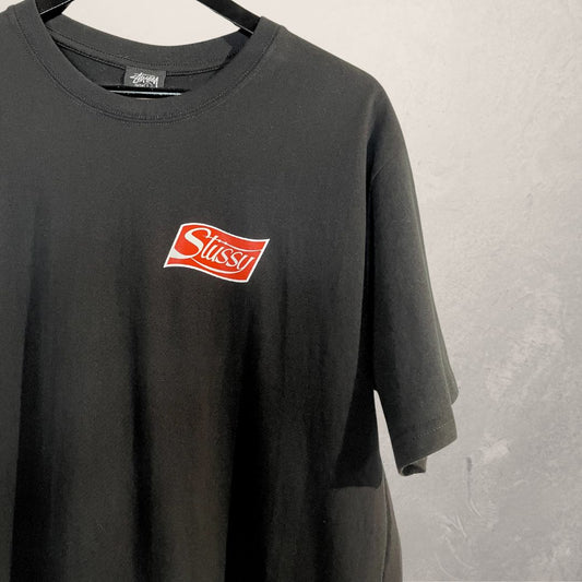 Stussy black soda can graphic shirt L