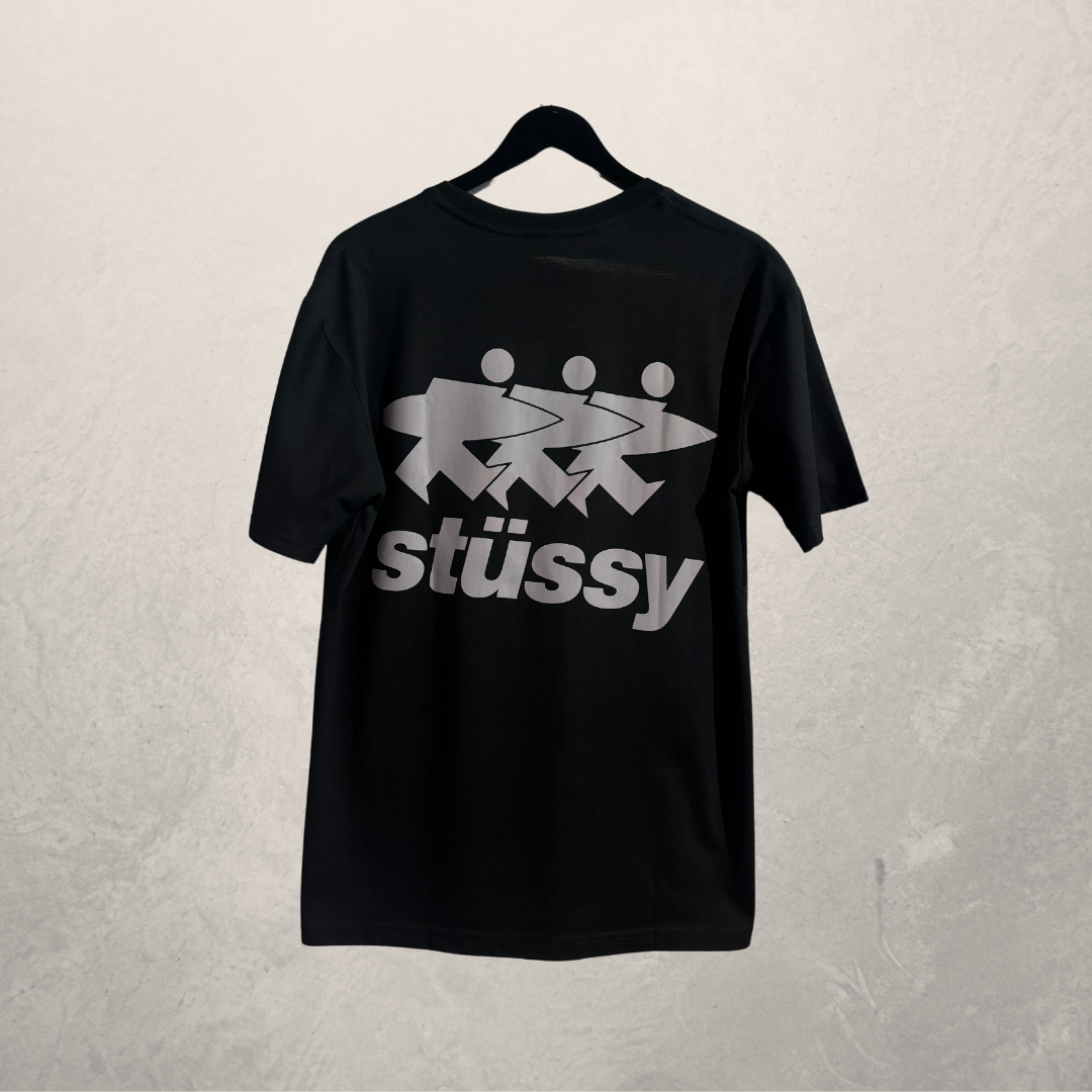 Stussy black surfboard t shirt L