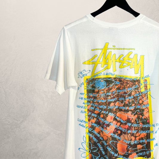 Stussy off white yellow orange graphic t shirt L