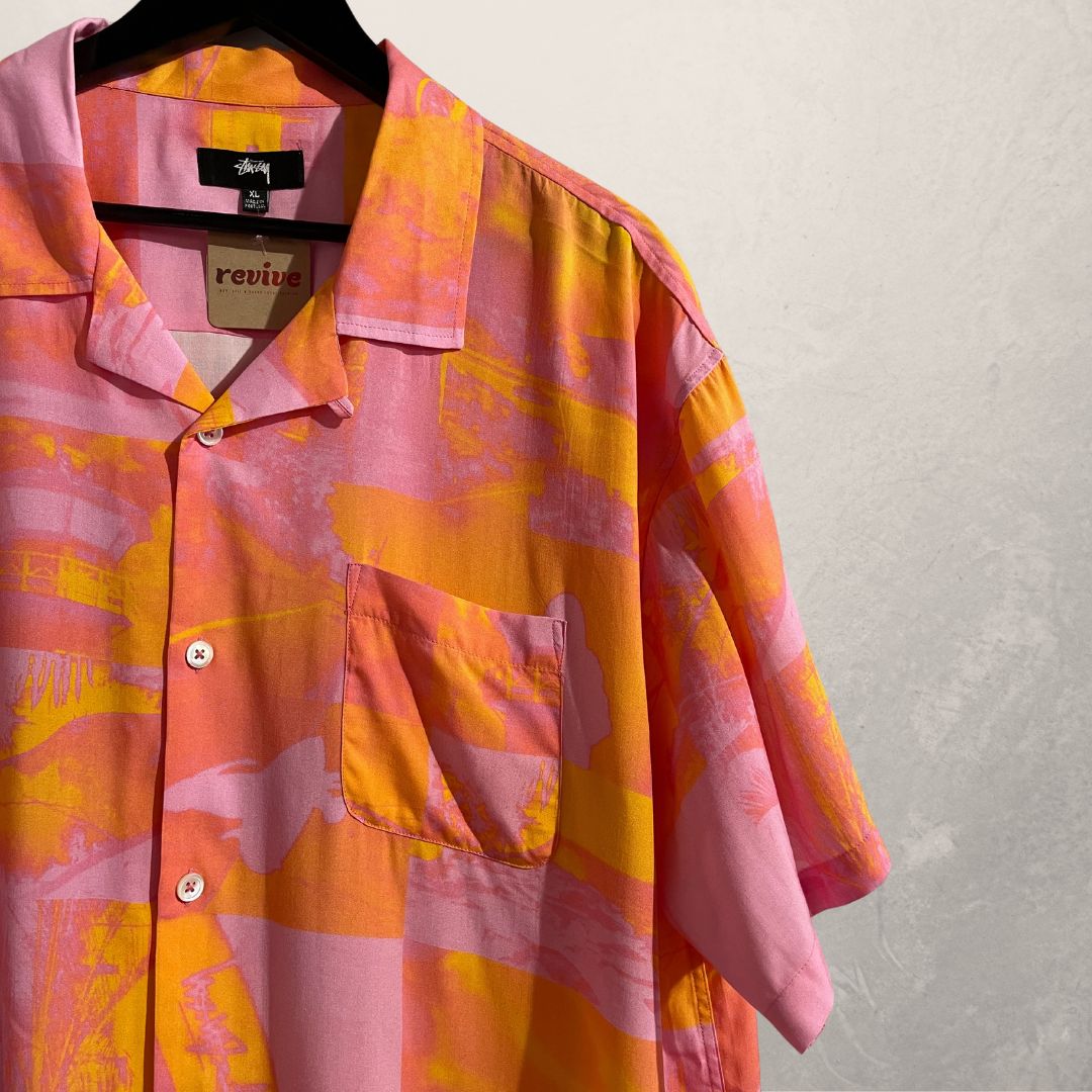 Stussy pink orange shirt XL