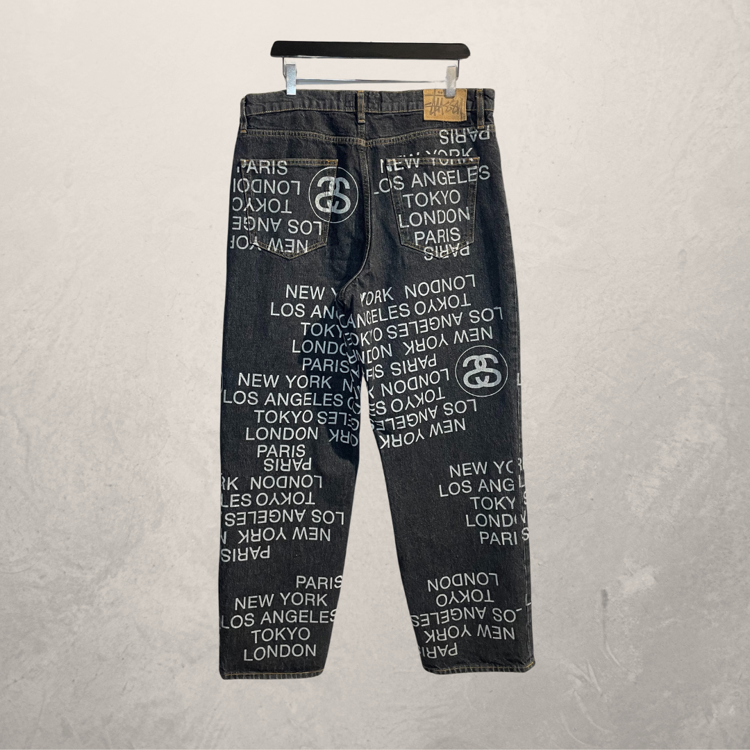 Stussy washed black Big’ol jeans city link denim pants 32