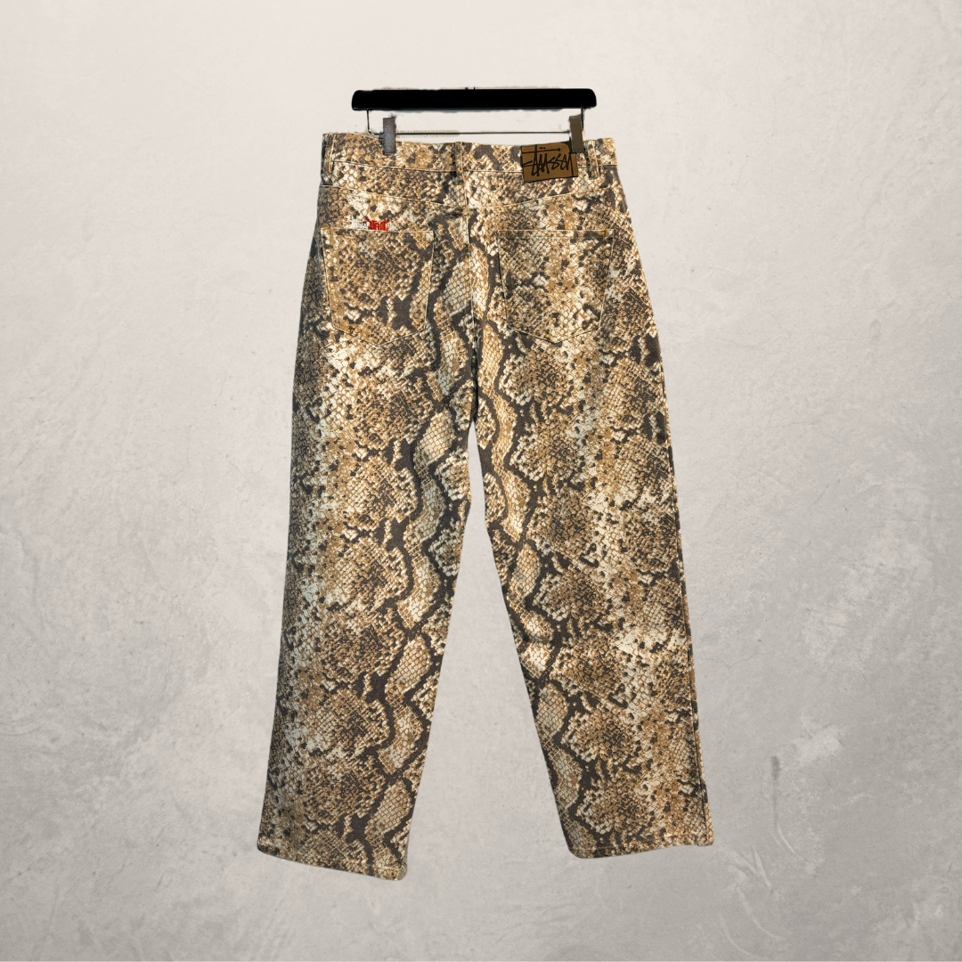 Stussy gewassen canvas python grote oude jeans L