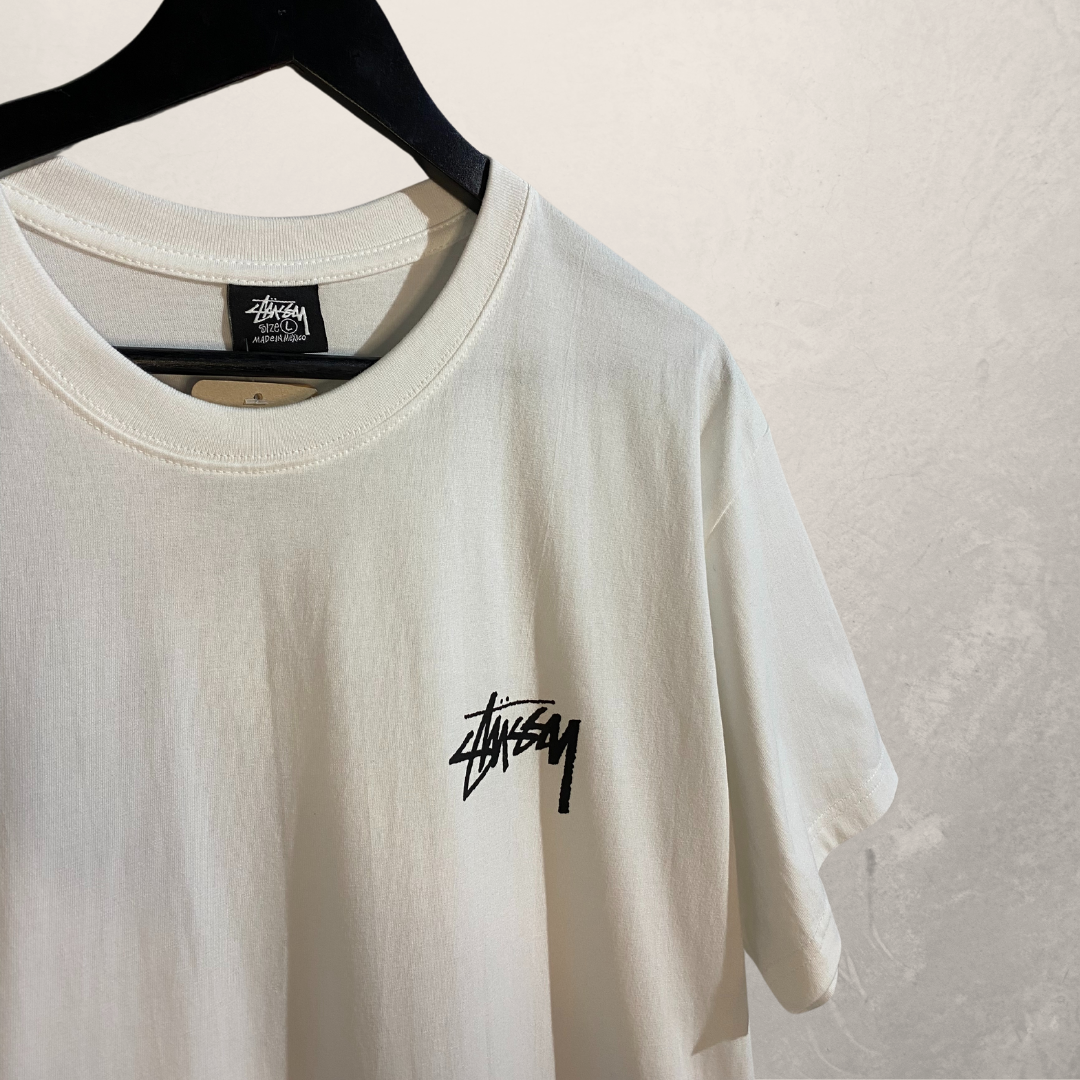 Stussy white blue flower graphic t shirt L