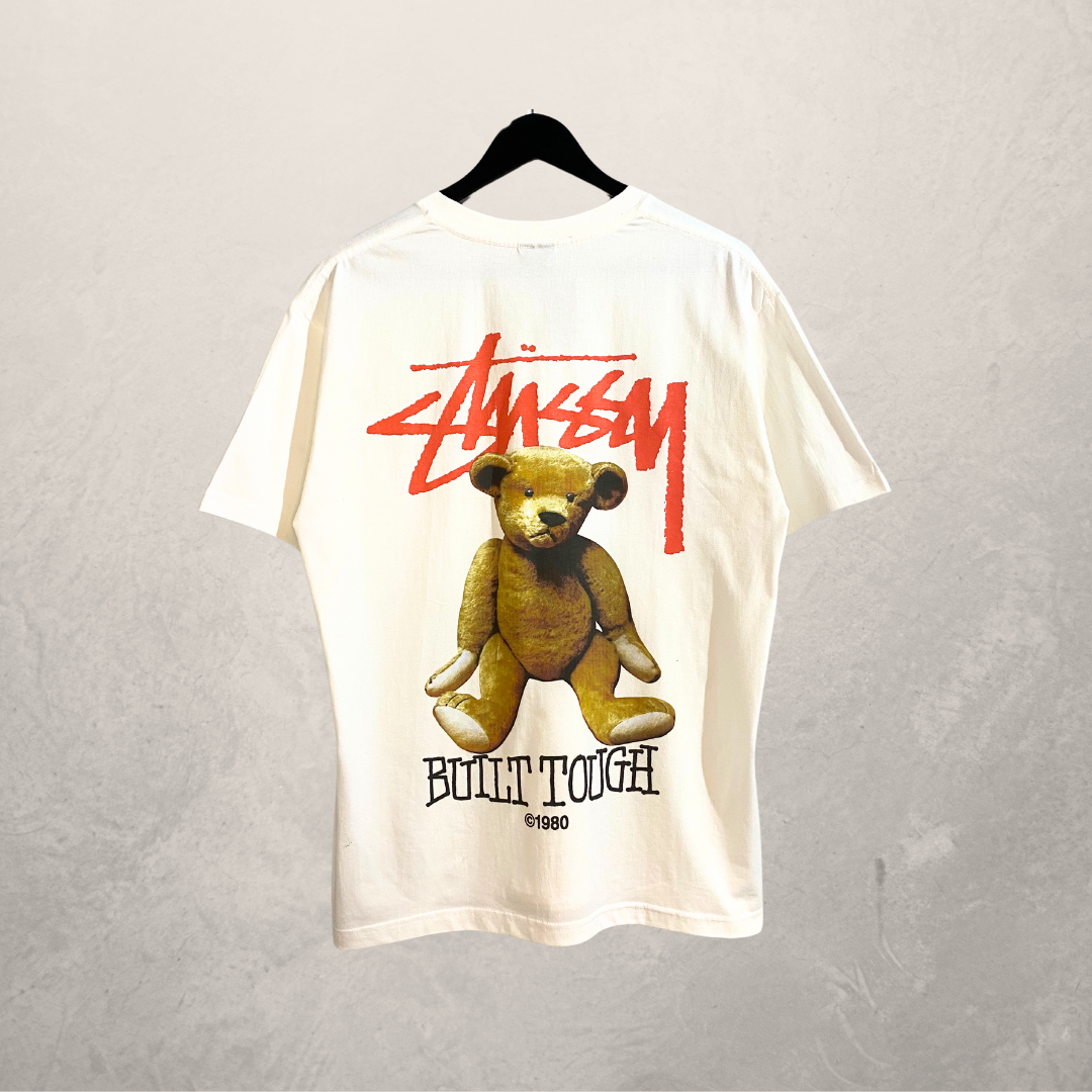 Stussy white built tough graphic t shirt M