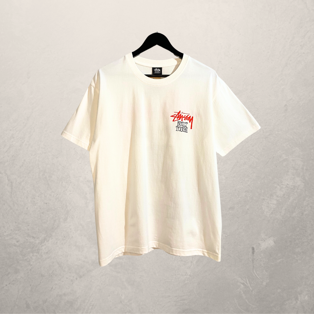 Stussy white built tough graphic t shirt M