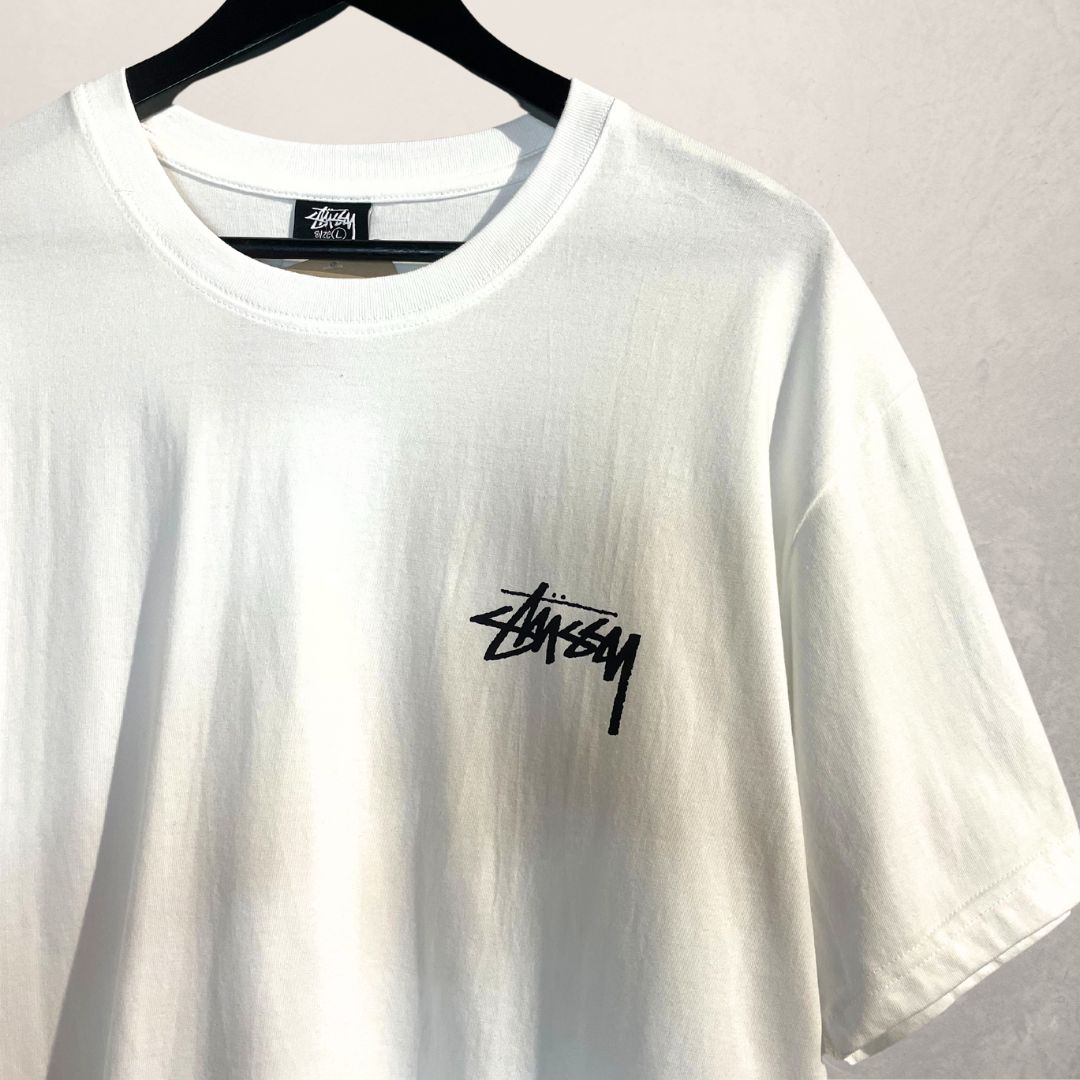 Stussy white mushroom t shirt L