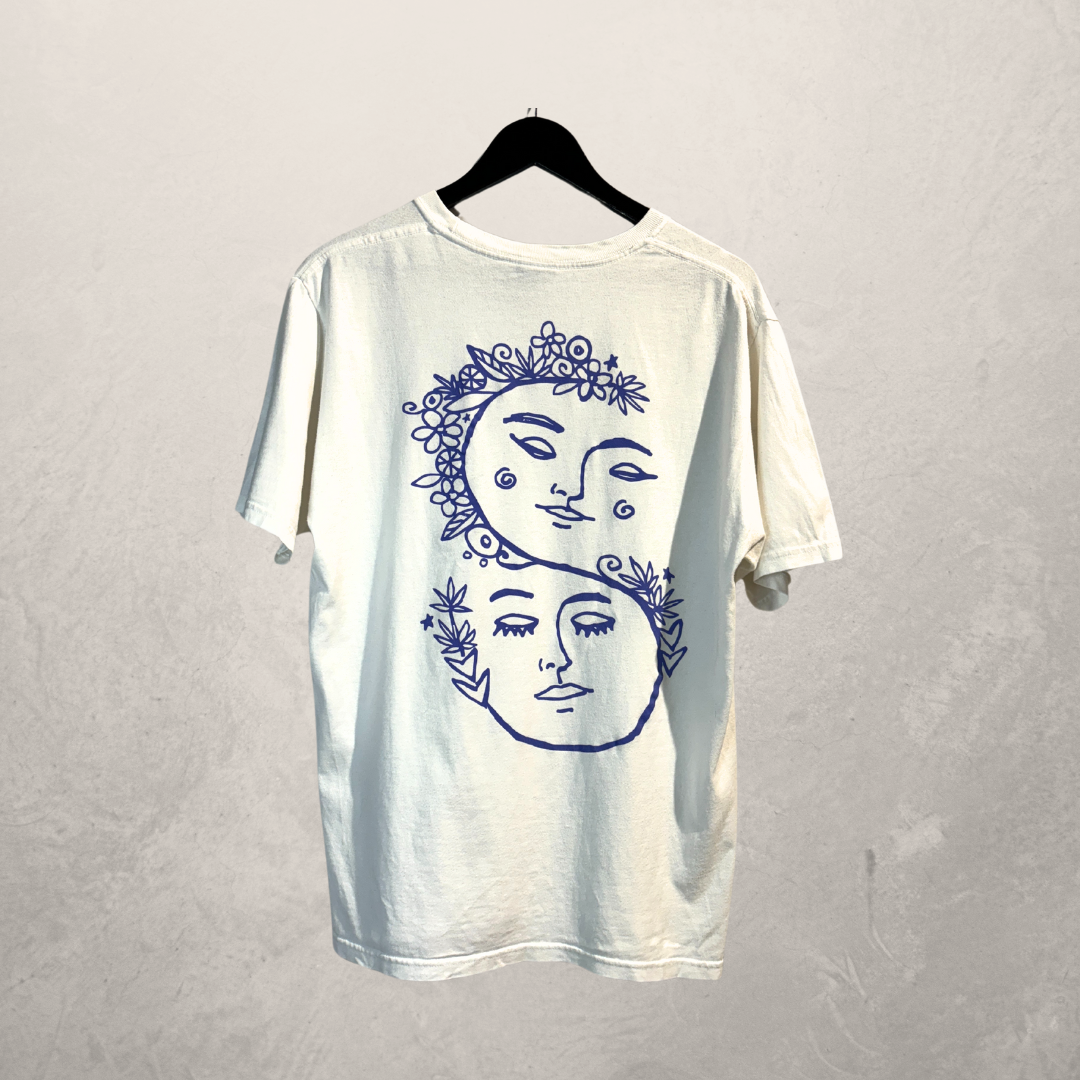 Stussy wit paars grafisch t-shirt M