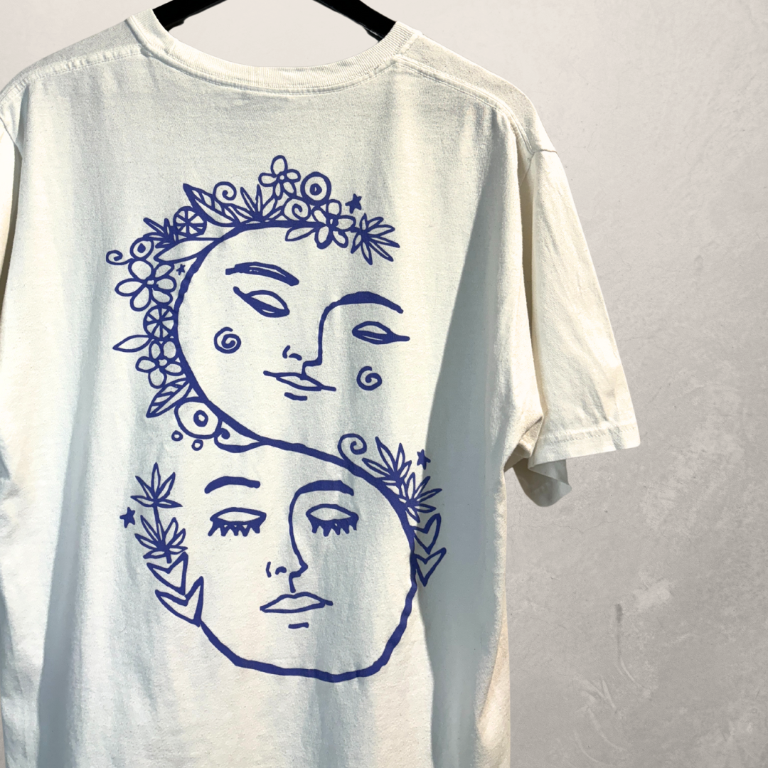 Stussy wit paars grafisch t-shirt M