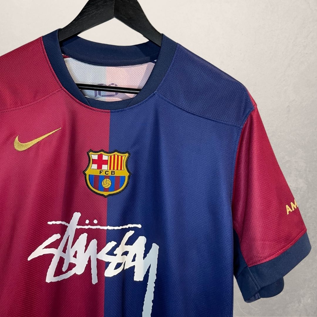 Stussy x Barcelona FBC blue/maroon football jersey Large