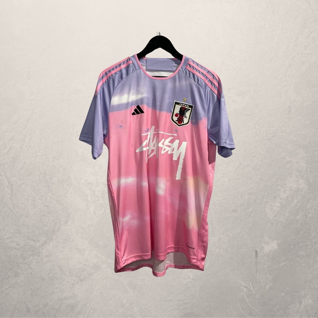 Stussy x Japan roze voetbalshirt Groot
