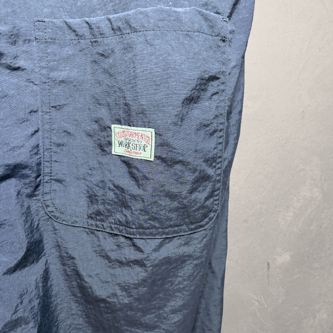 Stussy x Our Legacy marineblauwe nylon boiler suit S