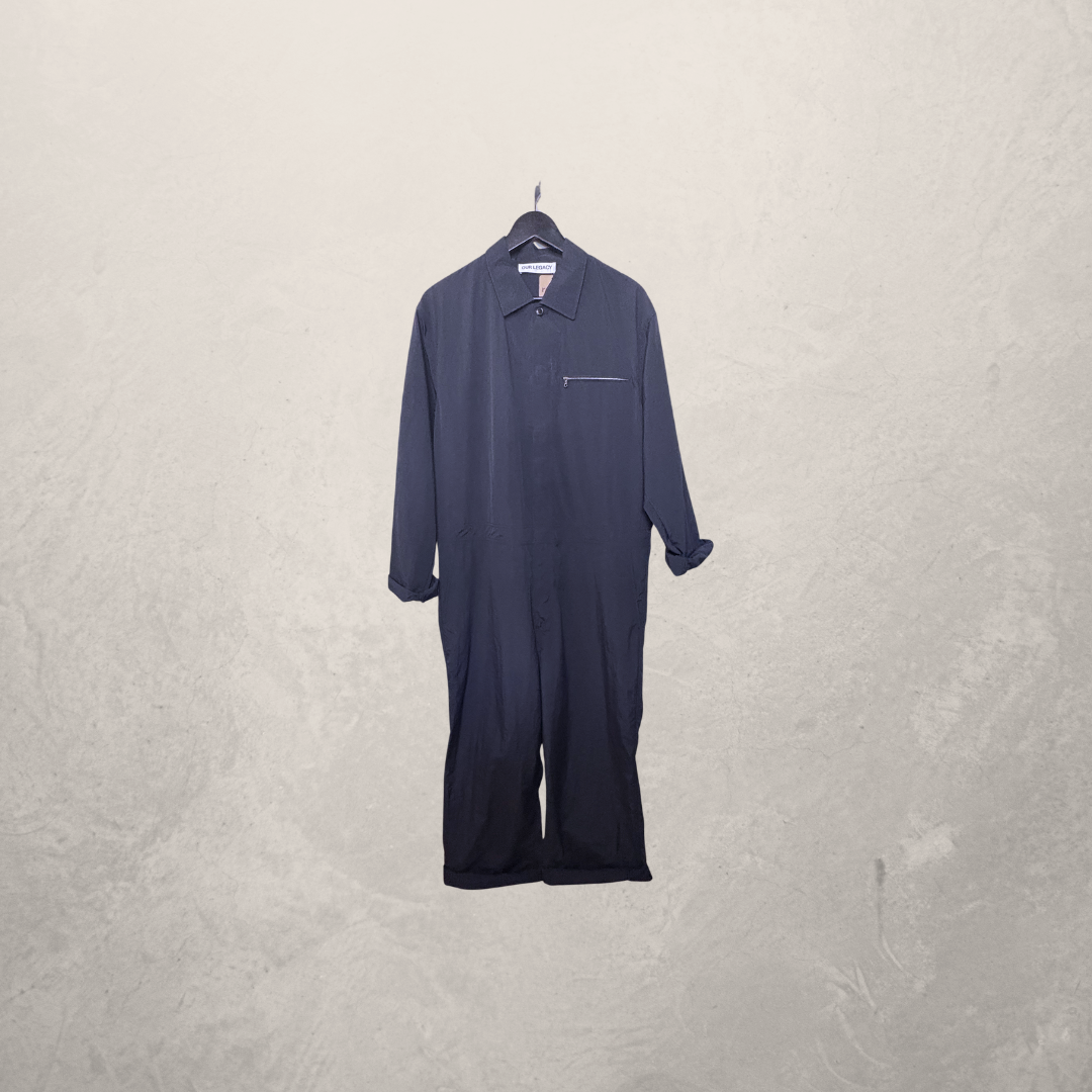 Stussy x Our Legacy marineblauwe nylon boiler suit S