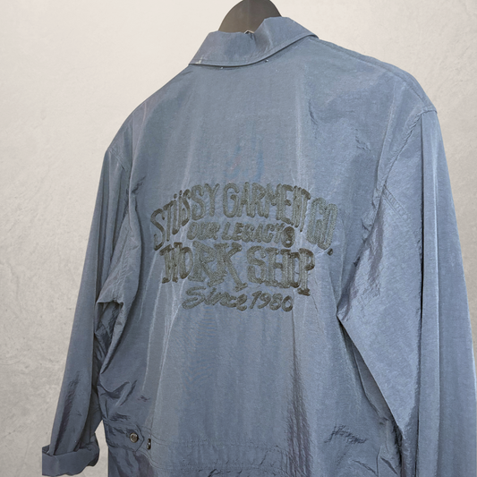 Stussy x Our Legacy marineblauwe nylon boiler suit S