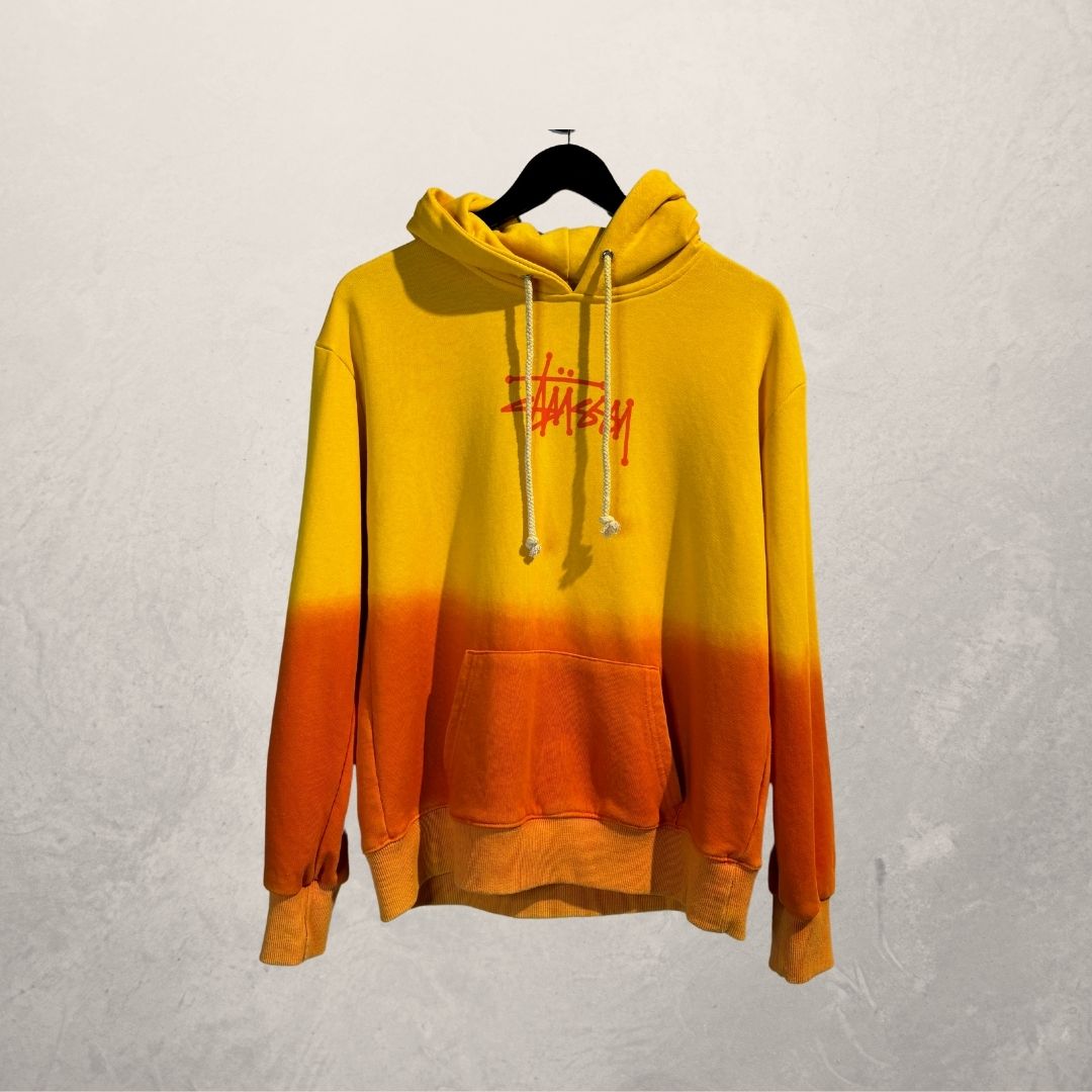 Stussy geel/oranje gradiënt hoodie M