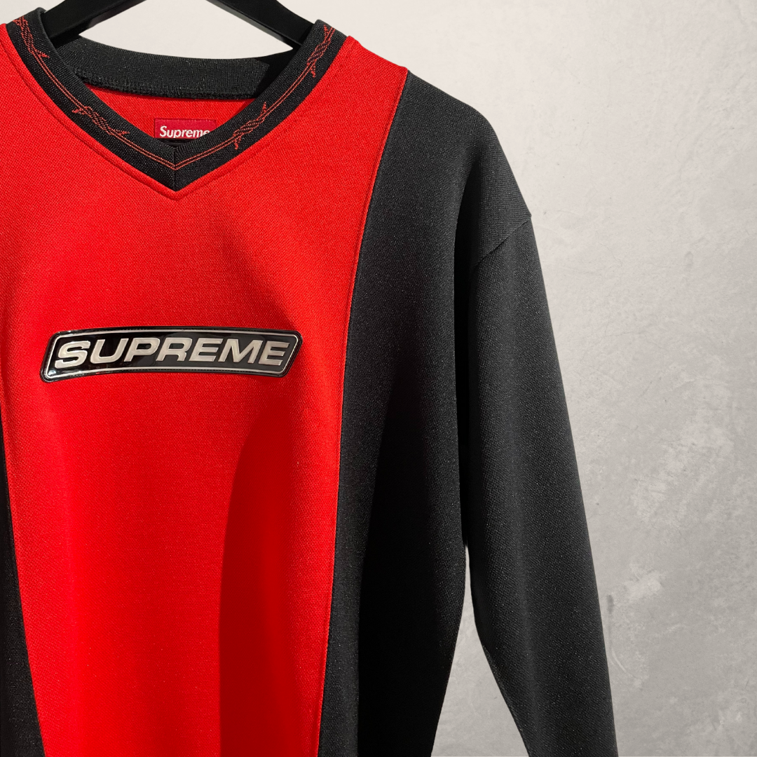 Supreme black and red logo long sleeve jersey L