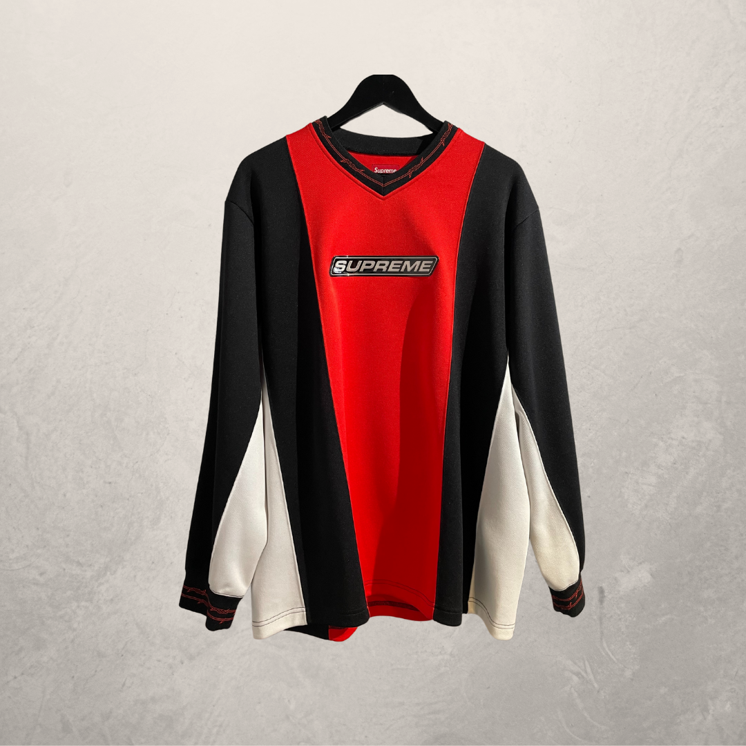 Supreme black and red logo long sleeve jersey L