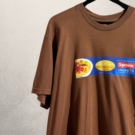 Supreme brown spaghetti logo t shirt XL