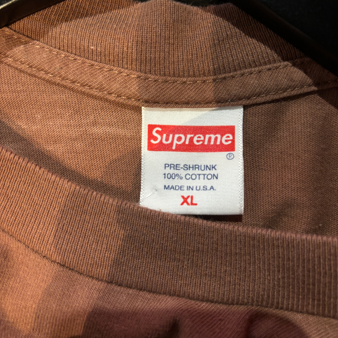 Supreme brown spaghetti logo t shirt XL