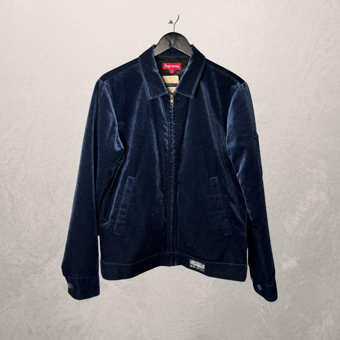 Supreme navy velvet jacket S