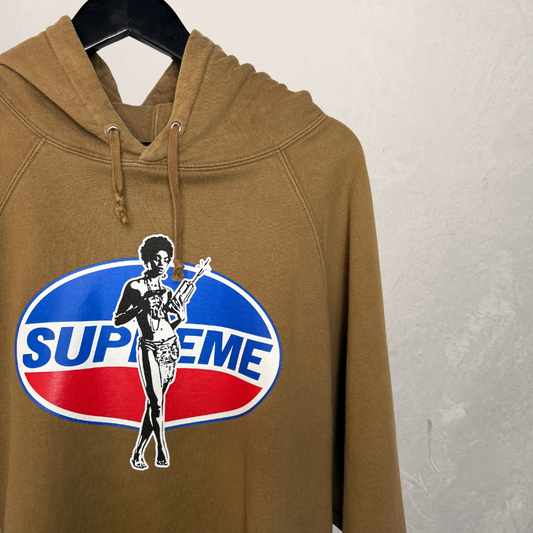 Supreme x Hysteric Glamour bruine hoodie XL