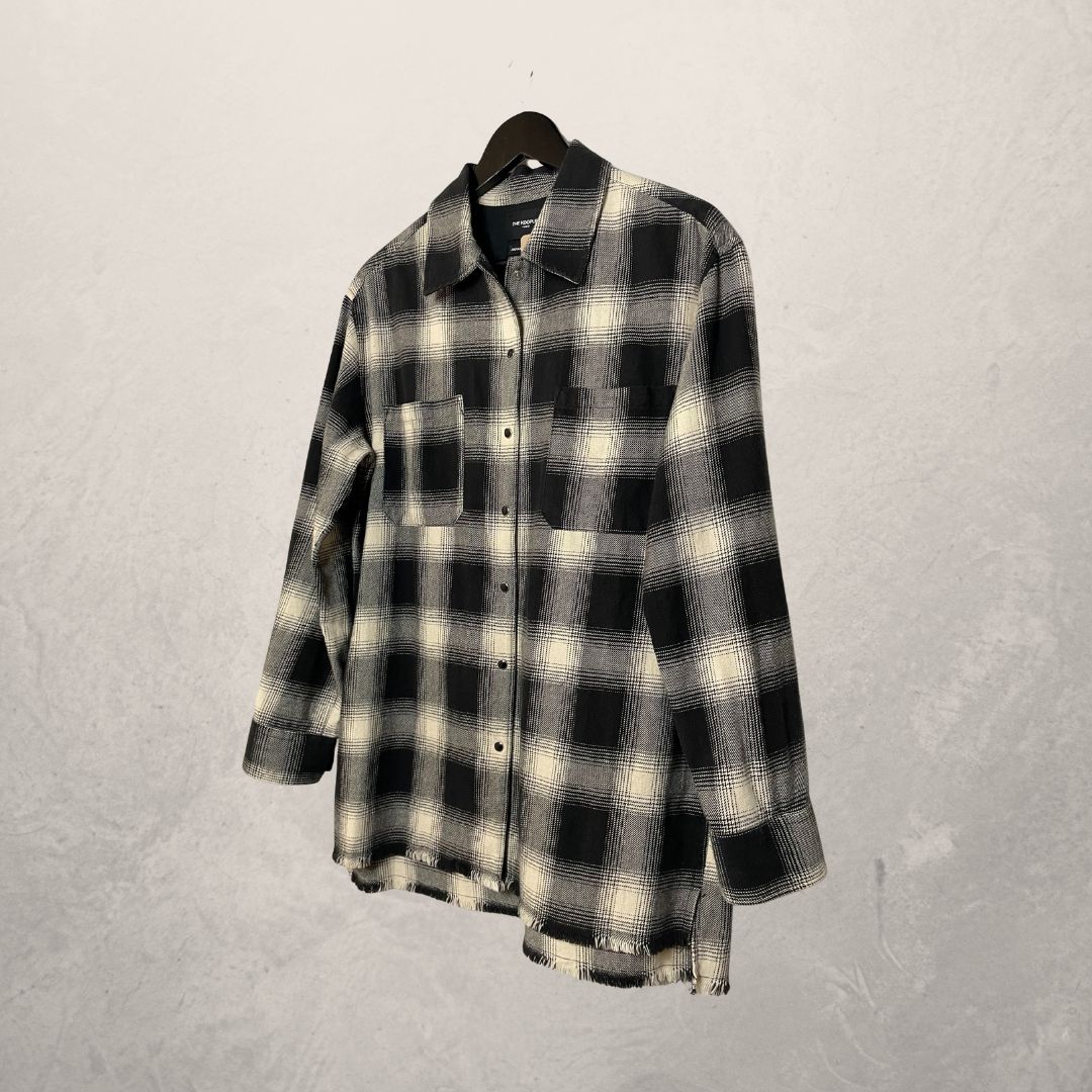 The Kooples zwart en beige flanellen overhemd S