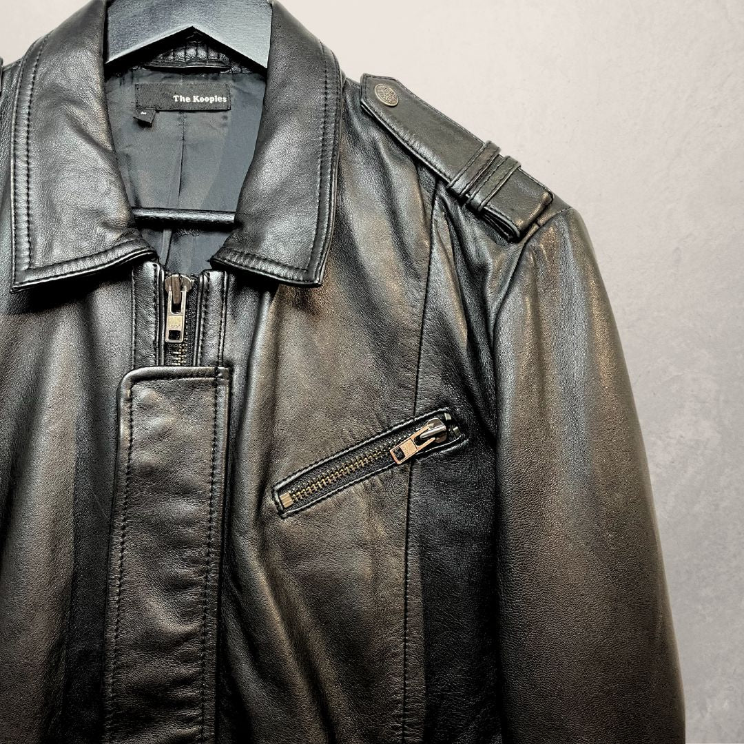 The Kooples black leather jacket M