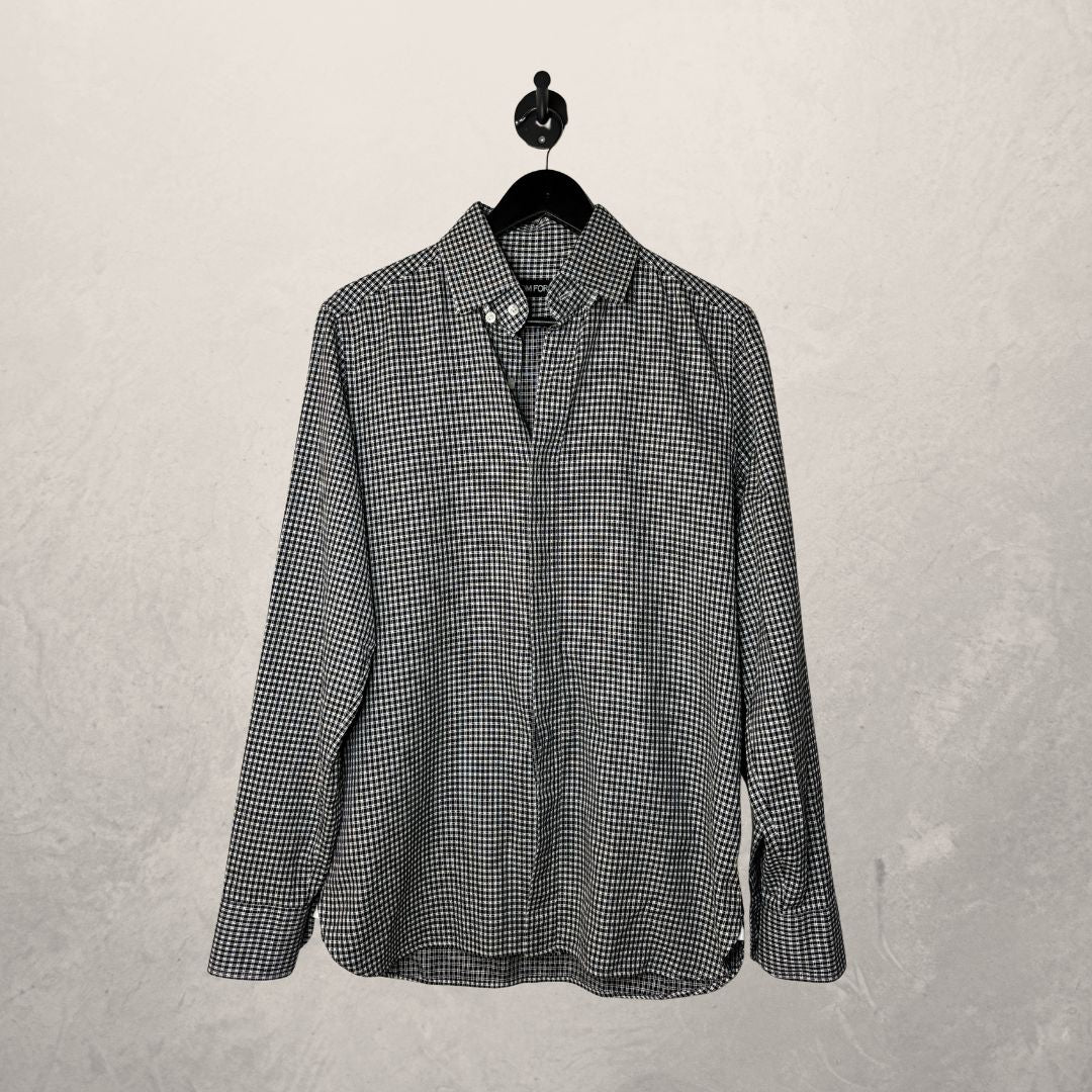 Tom Ford zwart-wit 100% katoenen shirt maat 40