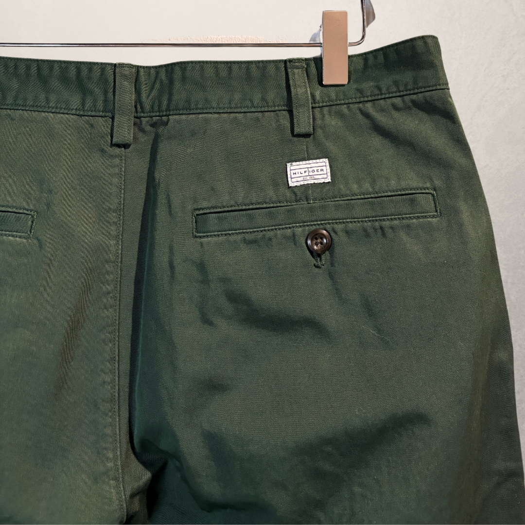 Tommy Hilfiger green river stretch relaxed straight fit trousers 32/32