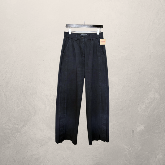 Tony Cohen marineblauwe katoenen broek met hoge taille 34