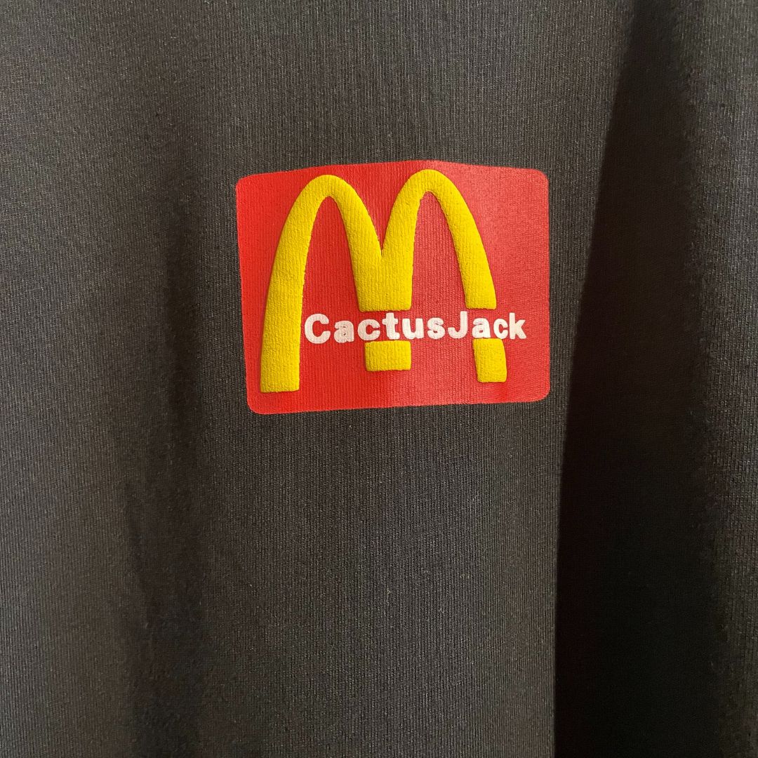 Travis Scott Cactus Jack zwart McDonalds grafisch t-shirt L